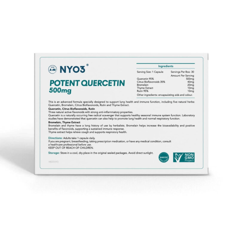 NYO3® Potent Quercetin Capsules 635mg ingredients
