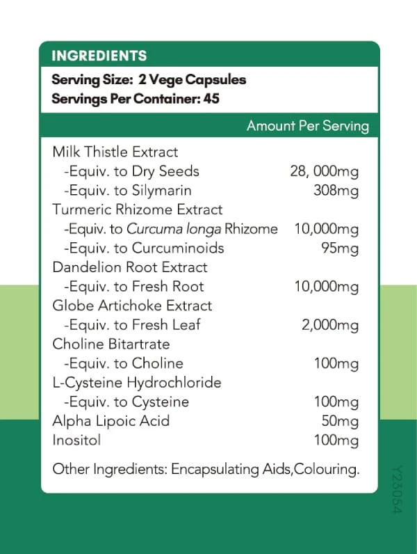 NYO3® 28000 Liver Detox Capsules Ingredient Image