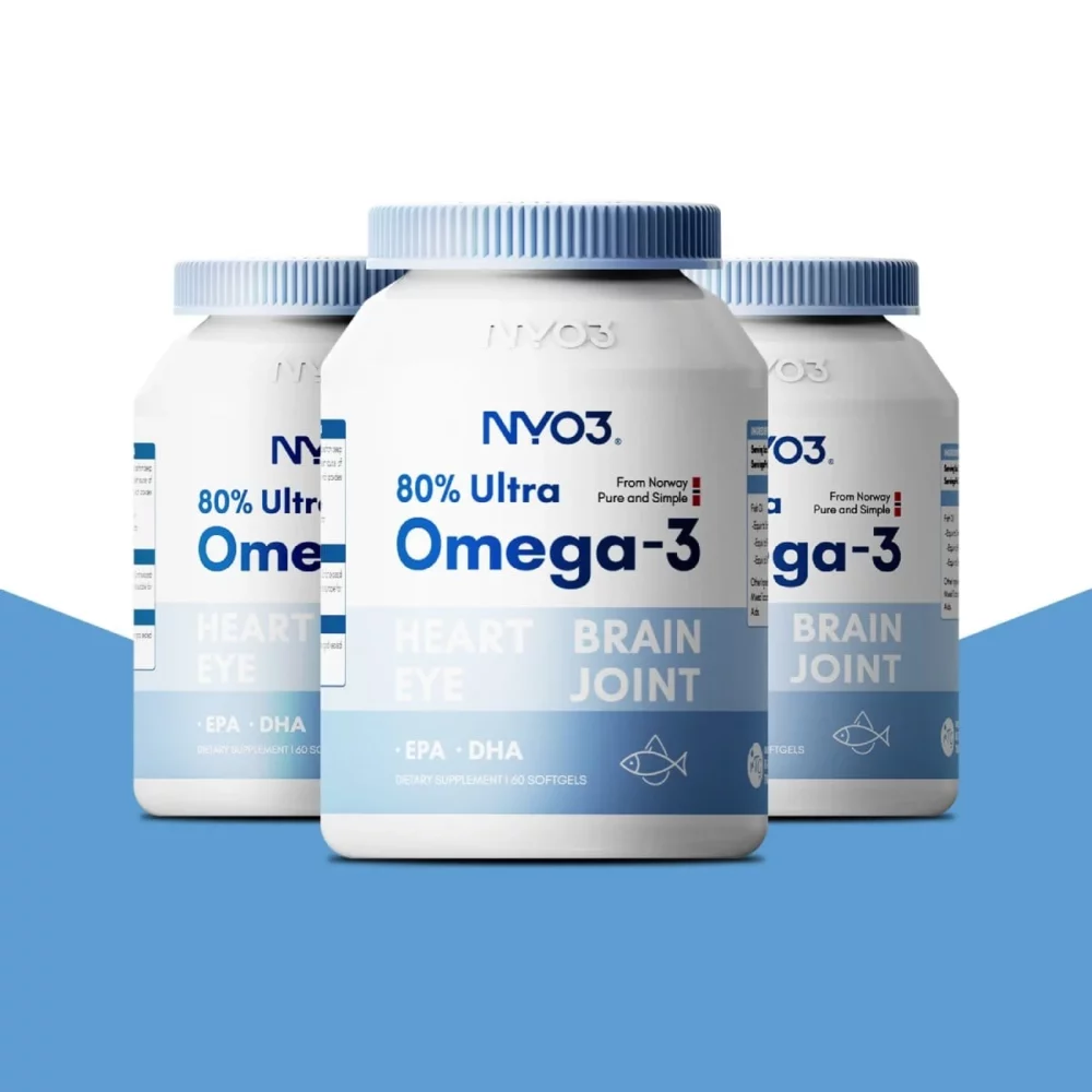 NYO3® 80 Ultra Omega 3 Fish Oil Softgels 2000mg Three Bottles NYO3® 80 Ultra Omega 3 Fish Oil Softgels 2000mg Three Bottles