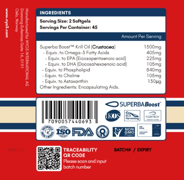 NYO3® Golden Ultra-boost Antarctic Krill Oil Ingredients Image