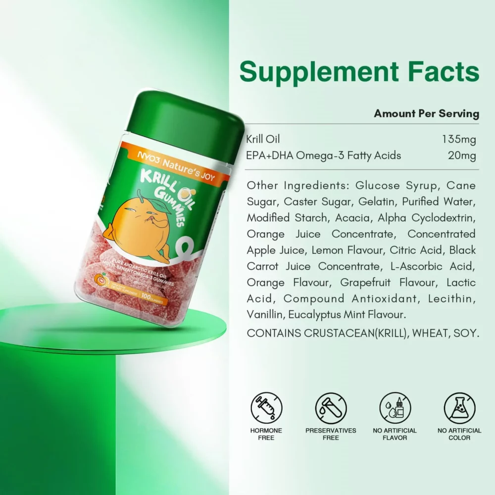 NYO3® 磷虾油软糖 135 毫克,欧米茄 3 软糖成分 新产品 NYO3® 磷虾油软糖 135 毫克,欧米茄 3 软糖成分 新产品