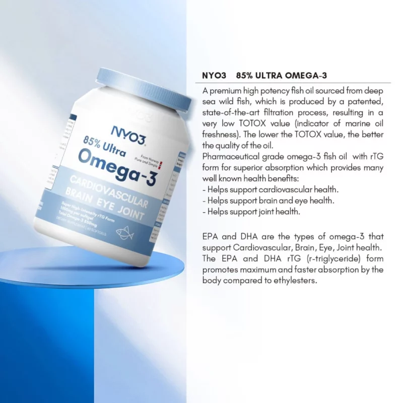 NYO3 85% Ultra Omega-3 Fish Oil Softgels Introduction New