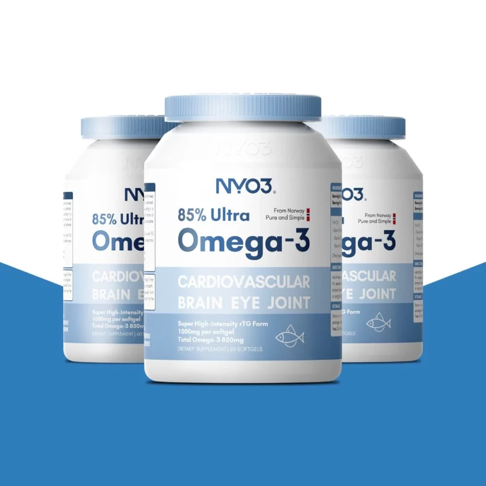 NYO3 85% Ultra Omega-3 Fish Oil Softgels Three Bottles New NYO3 85% Ultra Omega-3 Fish Oil Softgels Three Bottles New
