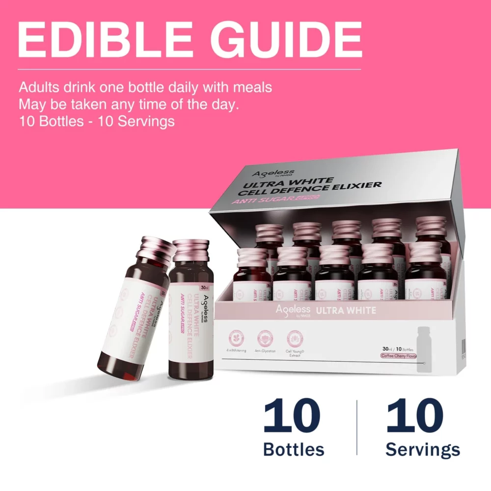 NYO3 Ageless Ultra White Cell Defence Elixier Dosage Guide NYO3 Ageless Ultra White Cell Defence Elixier Dosage Guide
