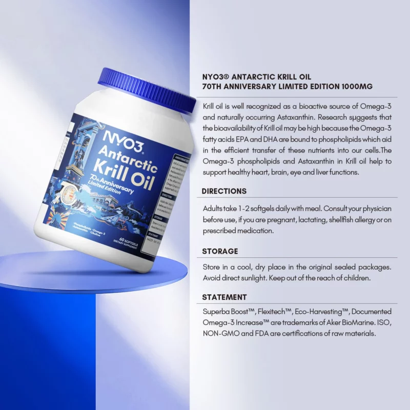 NYO3 Antarctic Krill Oil Softgels 70th Anniversary Limited Edition Introduction NYO3 Antarctic Krill Oil Softgels 70th Anniversary Limited Edition Introduction