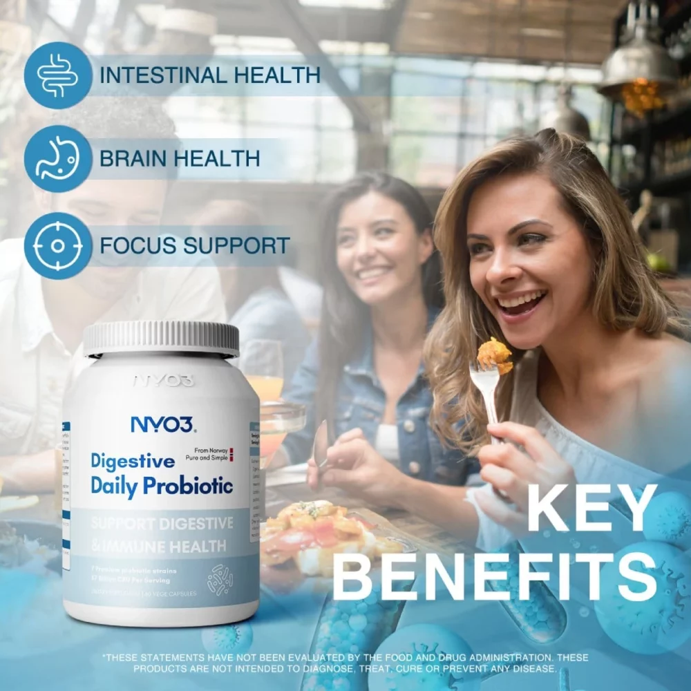NYO3 Daily Digestive Probiotic Capsules Key Benefits New NYO3 Daily Digestive Probiotic Capsules Key Benefits New