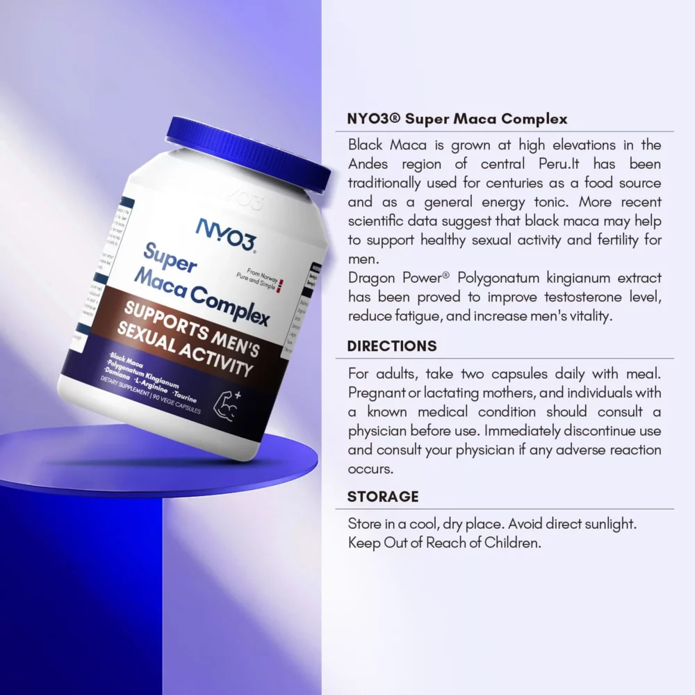 NYO3 Organic Black Maca Root Vegan Capsules Introduction NYO3 Organic Black Maca Root Vegan Capsules Introduction