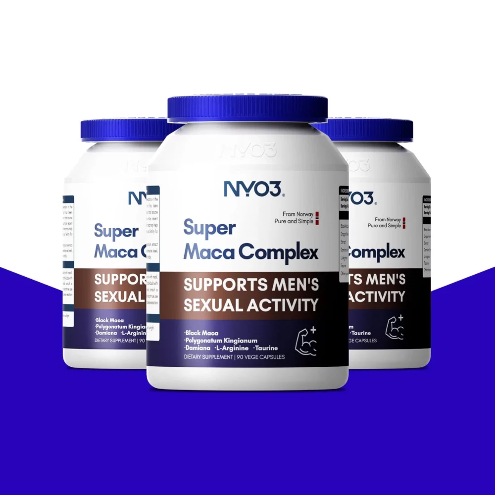 NYO3 Organic Black Maca Root Vegan Capsules Three Bottles NYO3 Organic Black Maca Root Vegan Capsules Three Bottles