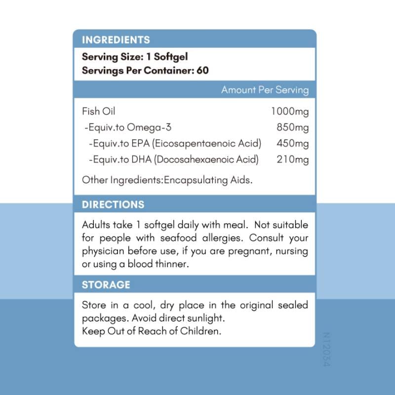 NYO3 85 fish oil supplement facts