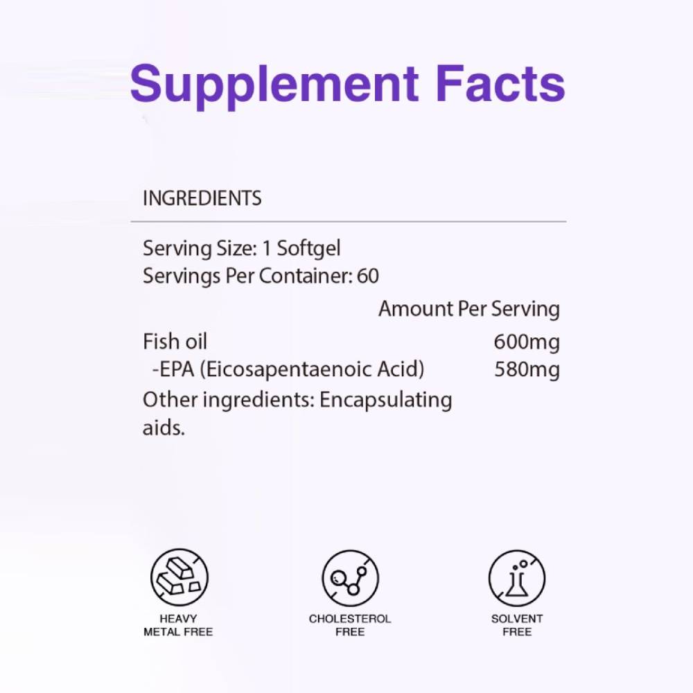 NYO3 97% High EPA Fish Oil Softgels Ingredients