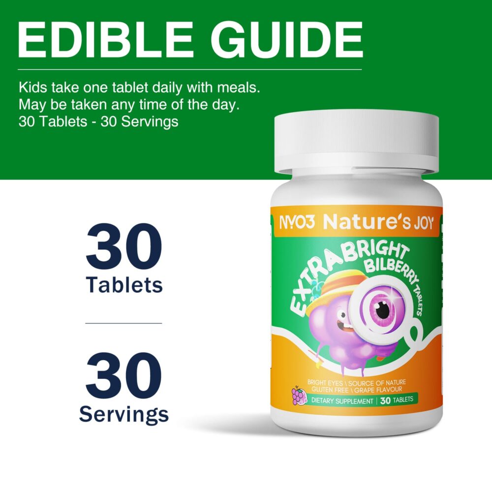 NYO3 Natures Joy Bilberry Extract for Eye Health Tablets Dosage Guide NYO3 Natures Joy Bilberry Extract for Eye Health Tablets Dosage Guide