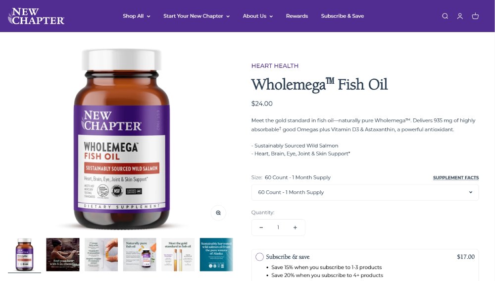 Best Omega-3 Fish Oil Supplements New Chapter Wholemega Fish Oil