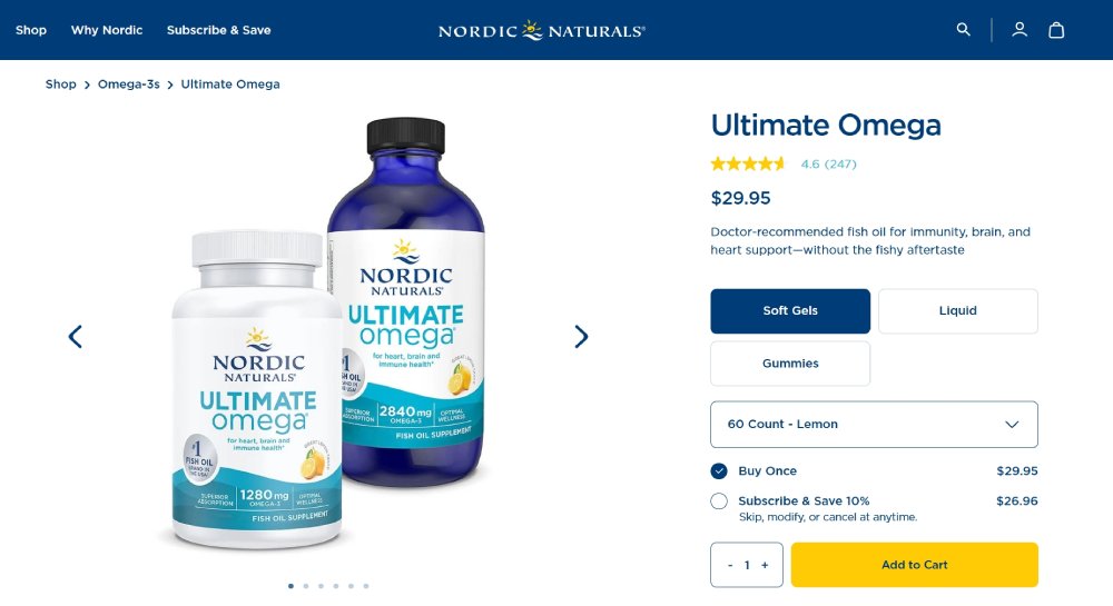 Best Omega-3 Fish Oil Supplements Nordic Naturals Omega-3 1280mg