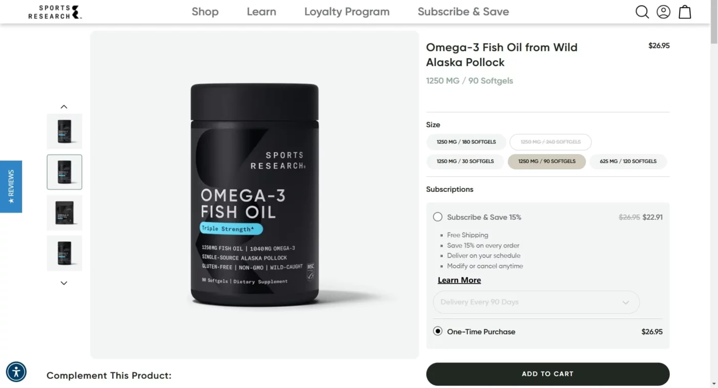 Best Omega 3 Supplements for Men - Sports Research Omega-3 Fish Oil from Wild Alaska Pollock