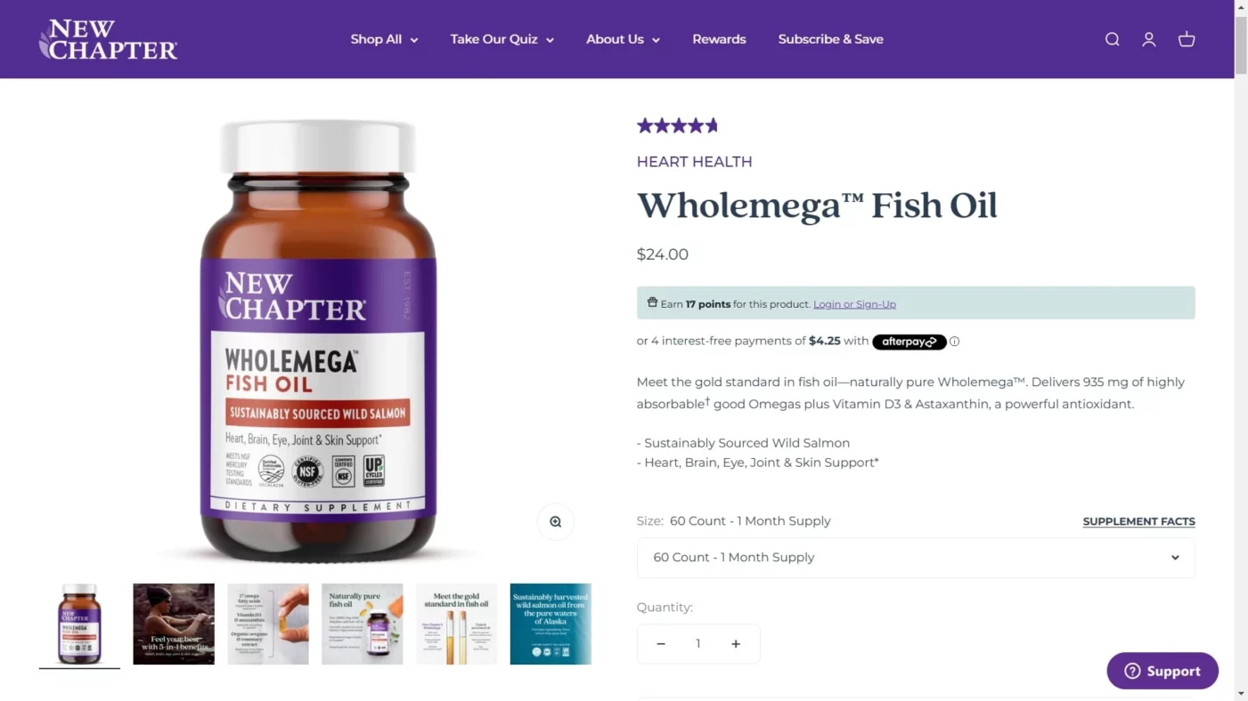 Best Omega 3 Supplements for Women - Newchapter Wholemega™ Fish Oil