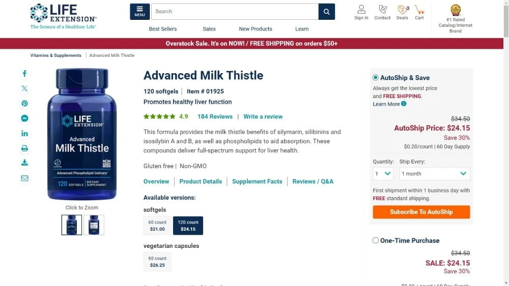 Life Extension Advanced Milk Thistle