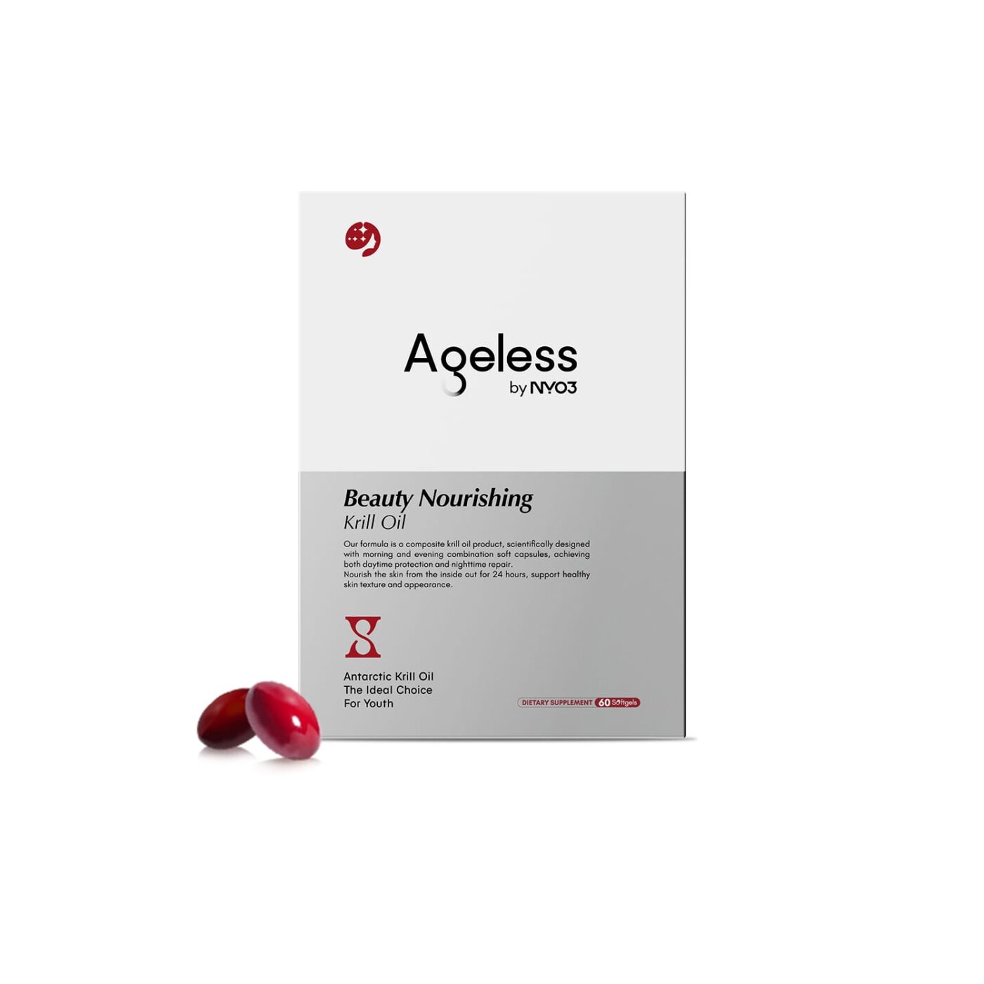 NYO3 Ageless Beauty Nourishing Krill Oil Softgels