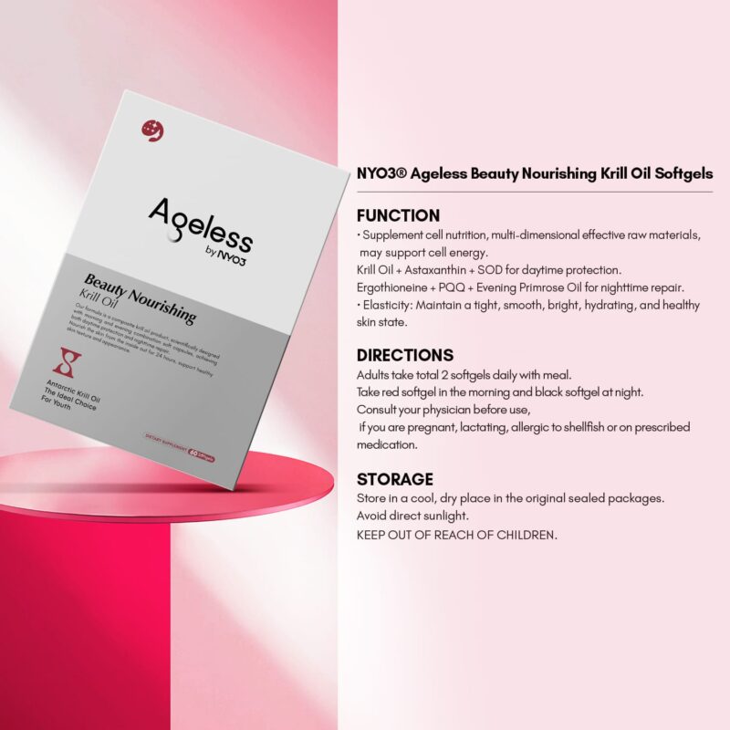 NYO3 Ageless Beauty Nourishing Krill Oil Softgels Introduction