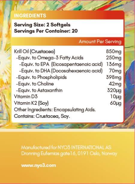 NYO3 MUNCH CLASSIC 1892 Antarctic Krill Oil Softgels 2.0 Ingredients
