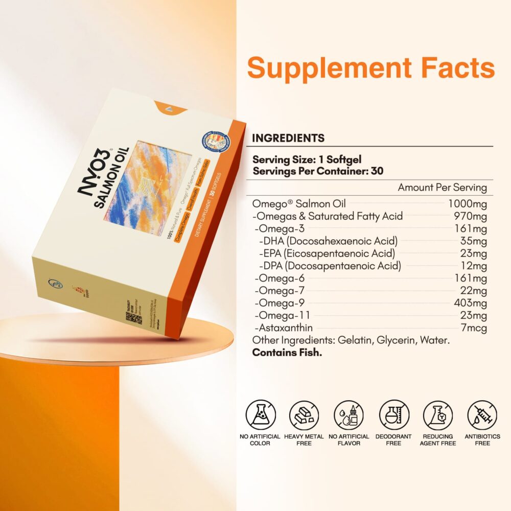 NYO3 Anti-inflammation Salmon Oil Softgels Supplement Facts NYO3 Anti-inflammation Salmon Oil Softgels Supplement Facts