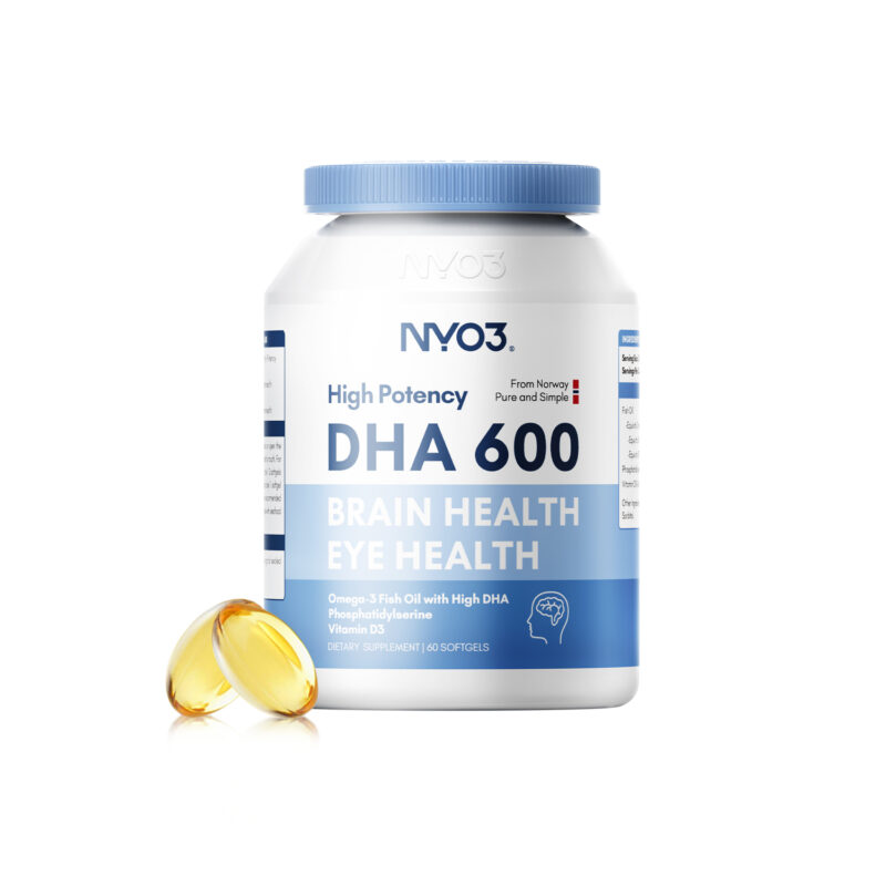 NYO3® High Potency DHA 600 Fish Oil Softgels 1000mg