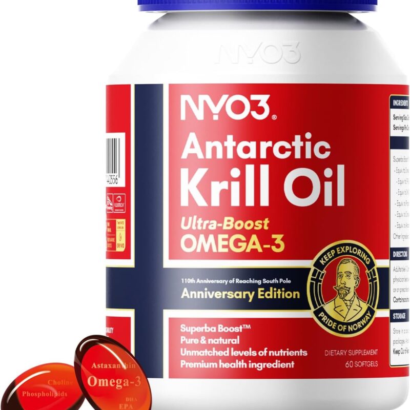 NYO3® Antarctic Krill Oil Amundsen Omega 3 Softgels 500mg, 60ct.