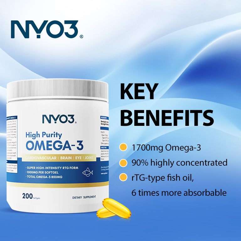 NYO3® High Purity OMEGA-3 Fish Oil 200ct.