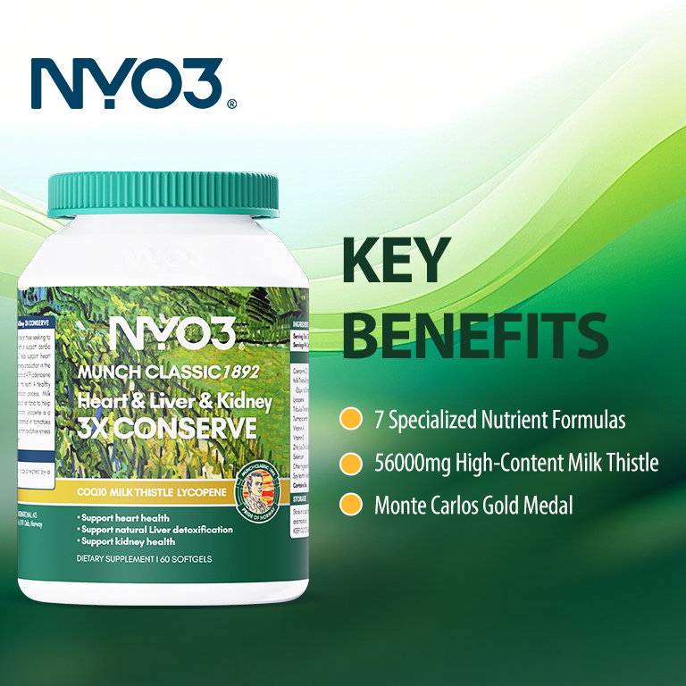 NYO3® MUNCH CLASSIC 1892 Heart & Liver & Kidney 3X CONSERVE, 60ct.